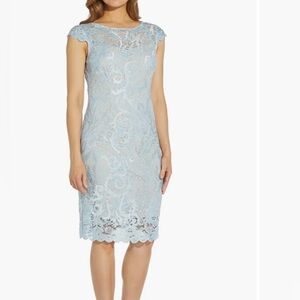 Adrianna Papell Light Blue Lace Dress